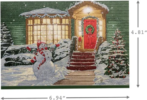 Vista 4 de Hallmark Tarjetas de Navidad en caja, puerta roja invernal (16 tarjetas de Navidad con sobres)