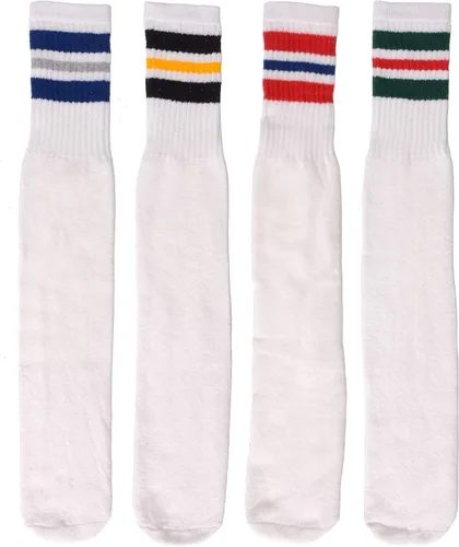 Vista 3 de PH Calcetines deportivos clásicos de tres rayas para hombre, talla 13-15 (4 pares), Variado