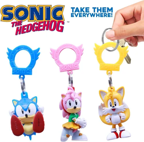 Vista 10 de Just Toys LLC Ganchos para mochila Sonic The Hedgehog, Multi, 4 pulg.