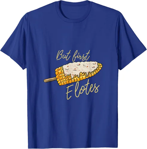 Vista 15 de But First Elotes Corn on the Cob - Camiseta divertida para amantes de la comida mexicana, Negro, S