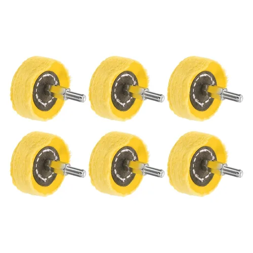 Vista 14 de uxcell Rueda de almohadilla de pulido de 1 pulgada de algodón con mango de 1/8 pulgadas para colector de aluminio, acero inoxidable, cromo blanco