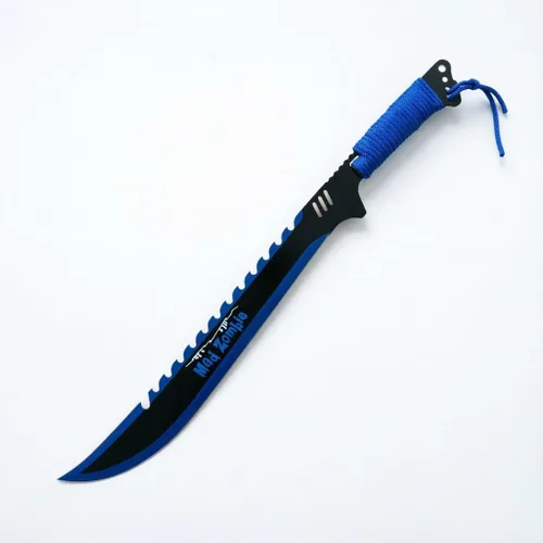 Vista 2 de Espada Ninja de acero inoxidable con vaina, cuchillo táctico de artes marciales para exteriores Rojo