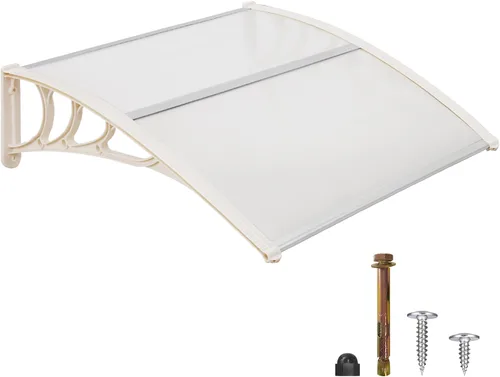 Vista 18 de MCombo - Toldo de policarbonato para ventana de exterior de 78.2 pulgadas, lámina hueca, toldo para puerta de patio