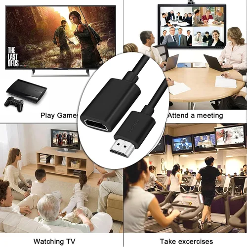 Vista 9 de SaiTech IT Paquete de 2 cables de extensión HDMI macho a hembra de 19 pines, compatible con 4K 1080P, extensor HDMI, convertidor compatible con TV