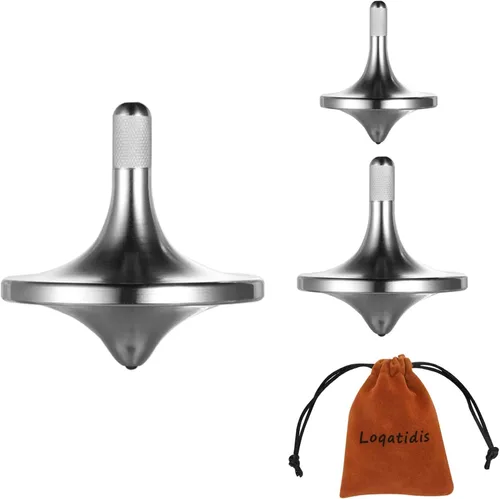 Vista 15 de Parte superior giratoria de acero inoxidable, exquisitos juguetes EDC de metal de alta calidad, equilibrio perfecto durante mucho tiempo, ayuda a