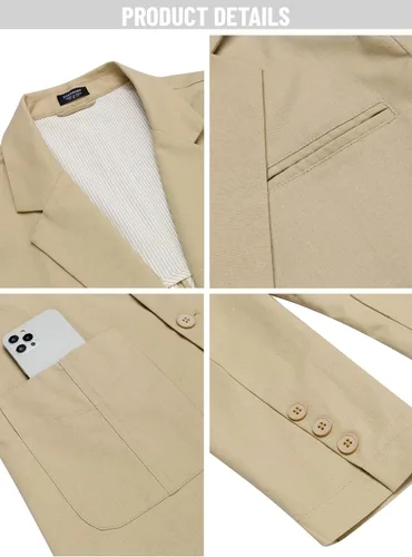 Vista 5 de COOFANDY Men's Casual Linen Sport Coat Lightweight Travel Blazer Modern Suit Jacket
