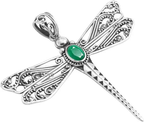 Vista 16 de Collar de plata de ley 925 para mujer, collar con colgante de piedras preciosas auténticas, collar con colgante hipoalergénico para regalo