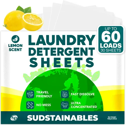 Vista 13 de Sudstainables Hojas de detergente para ropa de 200 cargas: hoja de lavandería soluble para lavadoras, alternativa compacta al detergente líquido