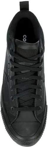 Vista 6 de Converse Chuck Taylor All Star Malden Street Mid High Sneaker Boot Leather - Estilo de cierre de cordones - Negro
