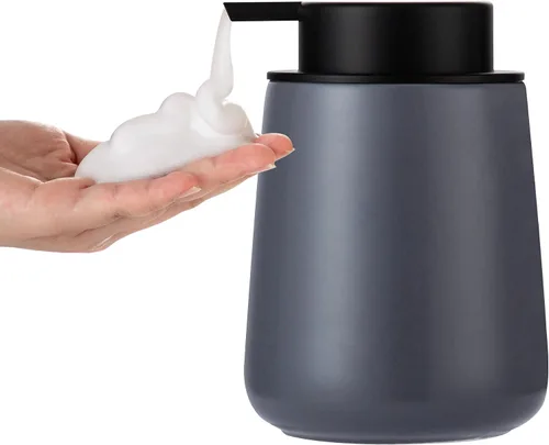 Vista 14 de Enra Dispensador de jabón espumoso, dispensador de jabón de espuma moderno de 12 onzas con bomba dorada para baño, cocina con bomba fácil