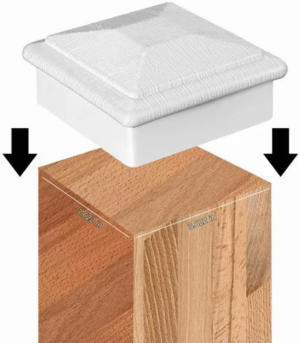 Vista 6 de Tapas para postes de valla para postes de madera de 3.5 x 3.5 pulgadas, cubiertas para postes de madera para vallas, postes de madera, pasillos
