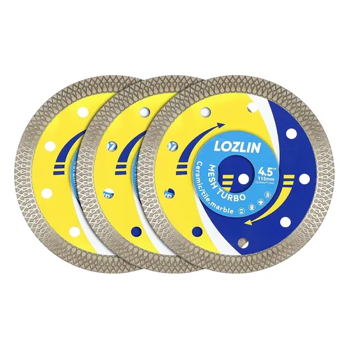 Vista 10 de LOZLIN Paquete de 3 hojas de sierra multiusos de diamante de 4.5 pulgadas, discos de amoladora angular de alta resistencia para cortar