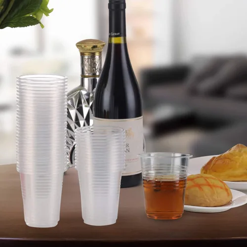 Vista 6 de Vasos de plástico transparente para fiestas, paquete de 100, 8 onzas cada uno
