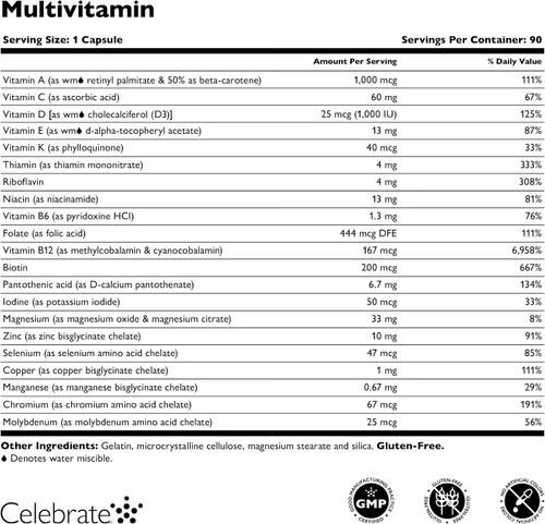 Vista 3 de Celebrate Vitamins Bariatric Multivitamin, sin hierro, suplemento de bypass gástrico y gastrectomía de manga para hombres y mujeres, minerales
