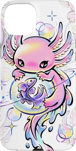 Vista 9 de Cute Kawaii Axolotl Purple Magical Crystals Case for iPhone 17