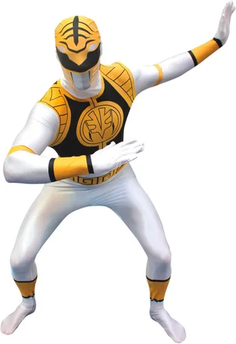 Vista 2 de Morphsuits White Power Ranger - Disfraz de Power Ranger para hombre