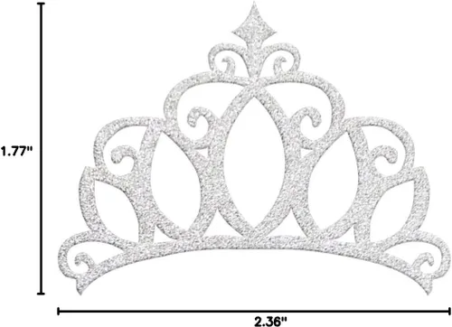 Vista 7 de JANOU Tiara - Juego de 20 piezas para decoración de tartas plateadas con purpurina para bodas, cumpleaños, baby shower, fiestas, 20