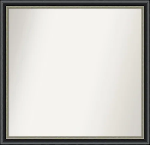 Vista 187 de Amanti Art Espejo de baño negro para sobre el fregadero, 23 x 23 pulgadas, espejo cuadrado negro Ashton, marco de madera tradicional mediano, se