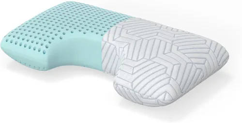 Vista 2 de Almohada cervical de espuma viscoelástica para aliviar el dolor de cuello, almohada refrescante de apoyo para el cuello con curva ergonómica, funda