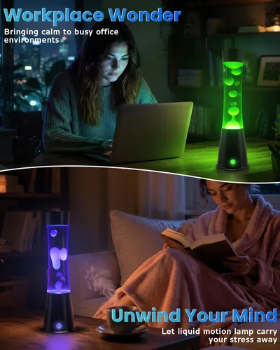 Vista 7 de AONESY Lámpara de movimiento líquido con control remoto y temporizador de 12 horas, luz nocturna que cambia de 17 colores, lámpara de mesa LED