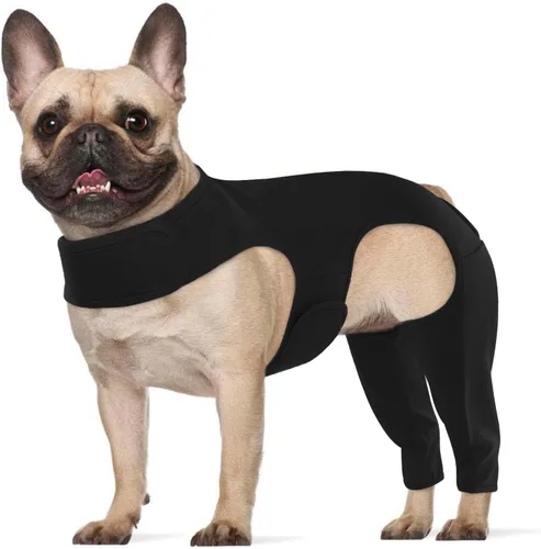 Vista 19 de ROZKITCH Manga para Perro para Patas Traseras, Manga para Mascotas para Evitar que el Perro Lame Heridas, Protector de Codo, Traje de Recuperación