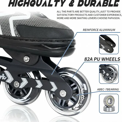 Vista 2 de Patines en línea Nattork ajustables para adultos y adolescentes, patines con cuchillas para interior y exterior para niños, principiantes
