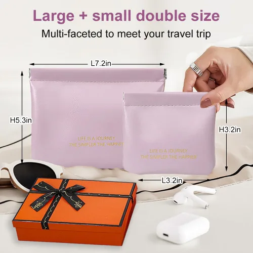 Vista 2 de Bolsa de cuero para anillos, funda para anillos de boda, bolsa para anillos de compromiso, almacenamiento de joyas para novios, portador de anillos