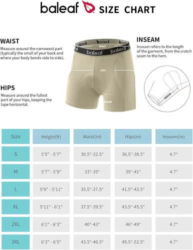 Vista 7 de BALEAF Pantalones cortos de ciclismo acolchados en 3D para hombre