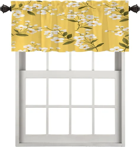 Vista 222 de Cortinas opacas de poliéster multicapa para cafetería, con diseño de diamantes, 2 unidades, 26 x 24 pulgadas