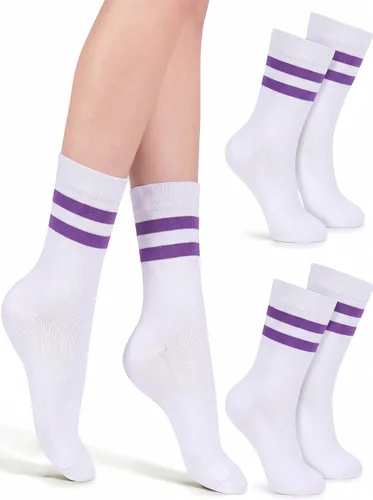 Vista 28 de Syhood Crew Stripe Socks Unisex Athletic Socks