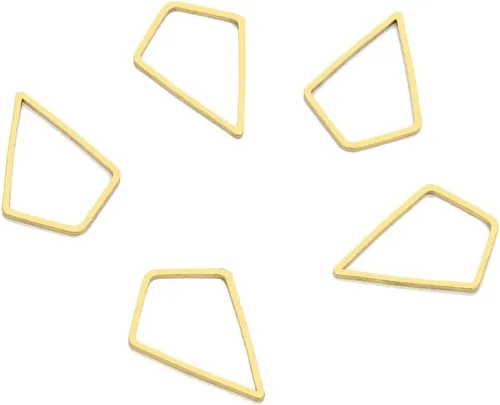 Vista 8 de Adabele - Conector de aro hexagonal de latón crudo de 0.78 pulgadas (0.787 in), con parte trasera abierta, bisel sin recubrimiento