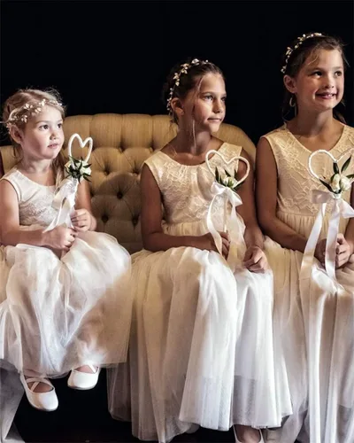 Vista 4 de 2Bunnies - Vestidos acampanados de fiesta, tipo tutú, de tul, con encaje de rosa en la espalda
