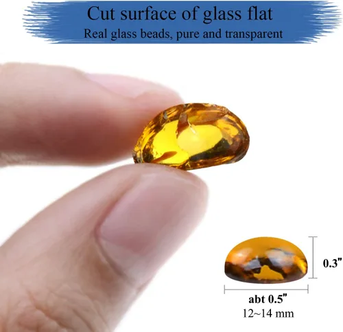 Vista 5 de KINGOU Gemas/cuentas/piedras de vidrio plano para relleno de jarrón, dispersión de mesa, juegos - 1 lb (0.551-0.630 in, aprox. 5/8 pulgadas)