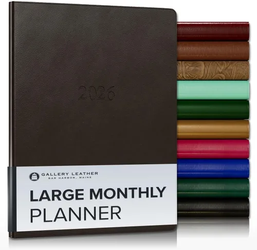 Vista 73 de Gallery Leather Agenda mensual grande 2026-2027 Acadia Navy Acadia Marina