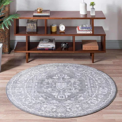 Vista 21 de Unique Loom Boston Collection - Alfombra de área con medallón (2 x 8 pies, color blanco y gris)