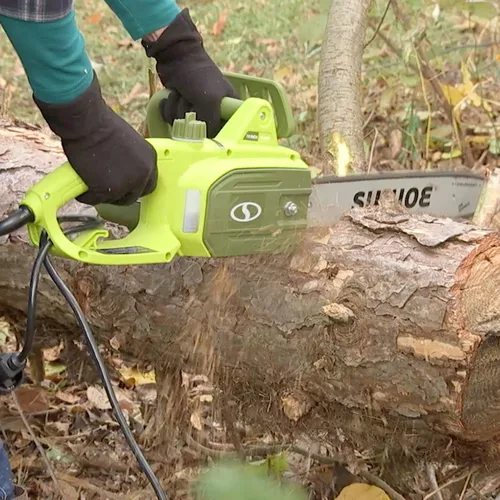 Vista 8 de Sun Joe SWJ599E-P2 Tree Limb Master - Motosierra eléctrica de mano, 14 pulgadas, 9 amperios, retroceso bajo