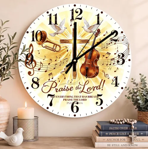 Vista 148 de Reloj con versículo bíblico con citas de Jesús, relojes de 0929Regalos Cristianos (2)