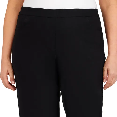 Vista 5 de Alfred Dunner Pantalón clásico Allure elástico de longitud media para mujer Blanco puro