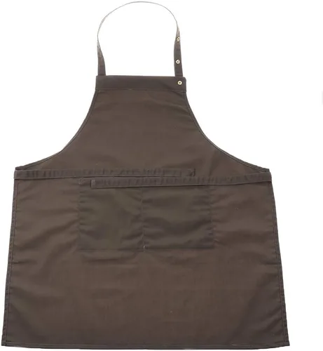 Vista 7 de misppro Delantal con pechera ajustable para cocinero de cocina unisex con parte delantera, Gris