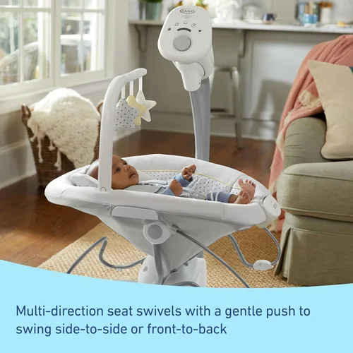 Vista 3 de Graco Sway2Me - Asiento portátil para bebé con música, sonidos y ajustes ajustables, colección Watson