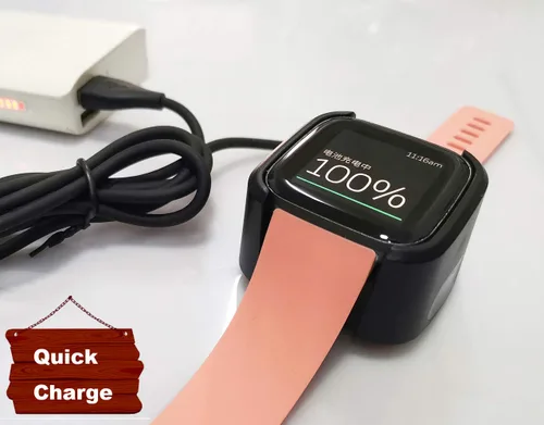 Vista 2 de Base de carga de repuesto compatible con cargador Fitbit Versa 2 SE/Versa 2, (no para Versa 1), 1 paquete de cable de soporte de base de carga