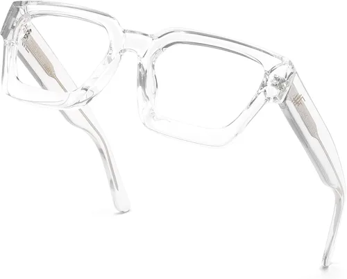 Vista 58 de Blue Light Blocking Glasses for Women Men Metal Round Frame Gris (Smoke Grey)