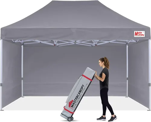 Vista 13 de MASTERCANOPY Carpa Plegable Resistente con Paredes Laterales (10x15, Blanco)