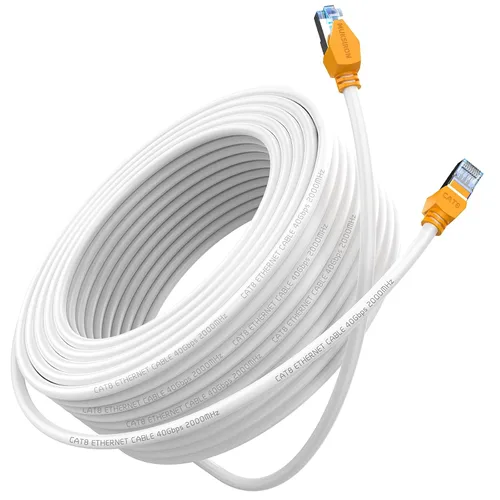 Vista 8 de Cable Ethernet MUKSIRON Cat 8 - 1.5 pies, cable de Internet blindado de alta resistencia con conector RJ45 para router