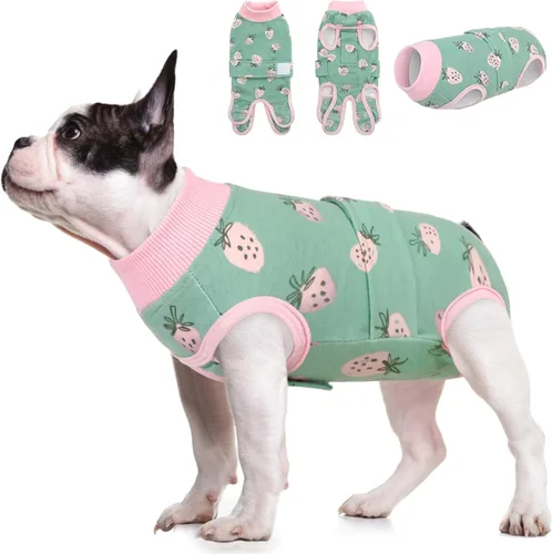 Vista 12 de KOESON Traje de recuperación de cirugía ligero y suave para perros pequeños Rosa claro leopardo