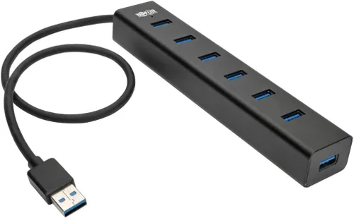 Vista 11 de Tripp Lite Mini Hub USB-A de 4 puertos - USB 3.2 Gen 1, hasta 5 Gigabits por segundo, Plug and Play no necesita software, adaptadores de enchufe