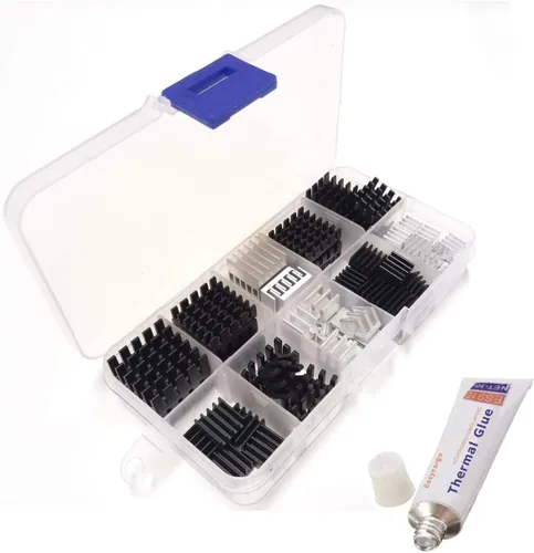 Vista 10 de Easycargo Kit surtido de disipador de calor de 100 piezas para enfriar PC, portátil, PS5, M.2, CPU, GPU, VGA, RAM, VRAM, VRM, IC LED, MOSFET