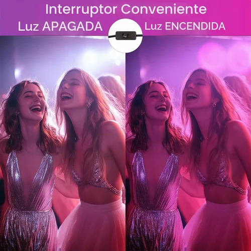 Vista 2 de Paquete de 2 Luces Negras LED de 40W IP66 Impermeables, Luz Negra con Enchufe e Interruptor, Reflector para Fiesta Fluorescente, Decoración
