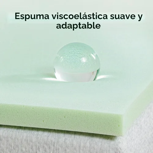 Vista 3 de ZINUS Cubrecolchón de espuma viscoelástica de té verde de 1.5 pulgadas, ropa de cama para dormitorio, capa de alivio de presión, ideal para aliviar