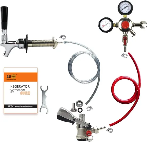 Vista 5 de BACOENG Kit de conversión de refrigerador Kegerator de montaje en puerta de grifo doble sin tanque